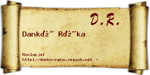 Dankó Réka névjegykártya