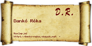 Dankó Réka névjegykártya